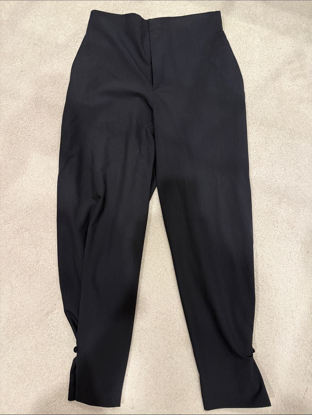 ZARA Equestrian Barrel Style Charcoal/Navy Pinstripe Adaptable Cropping Pant